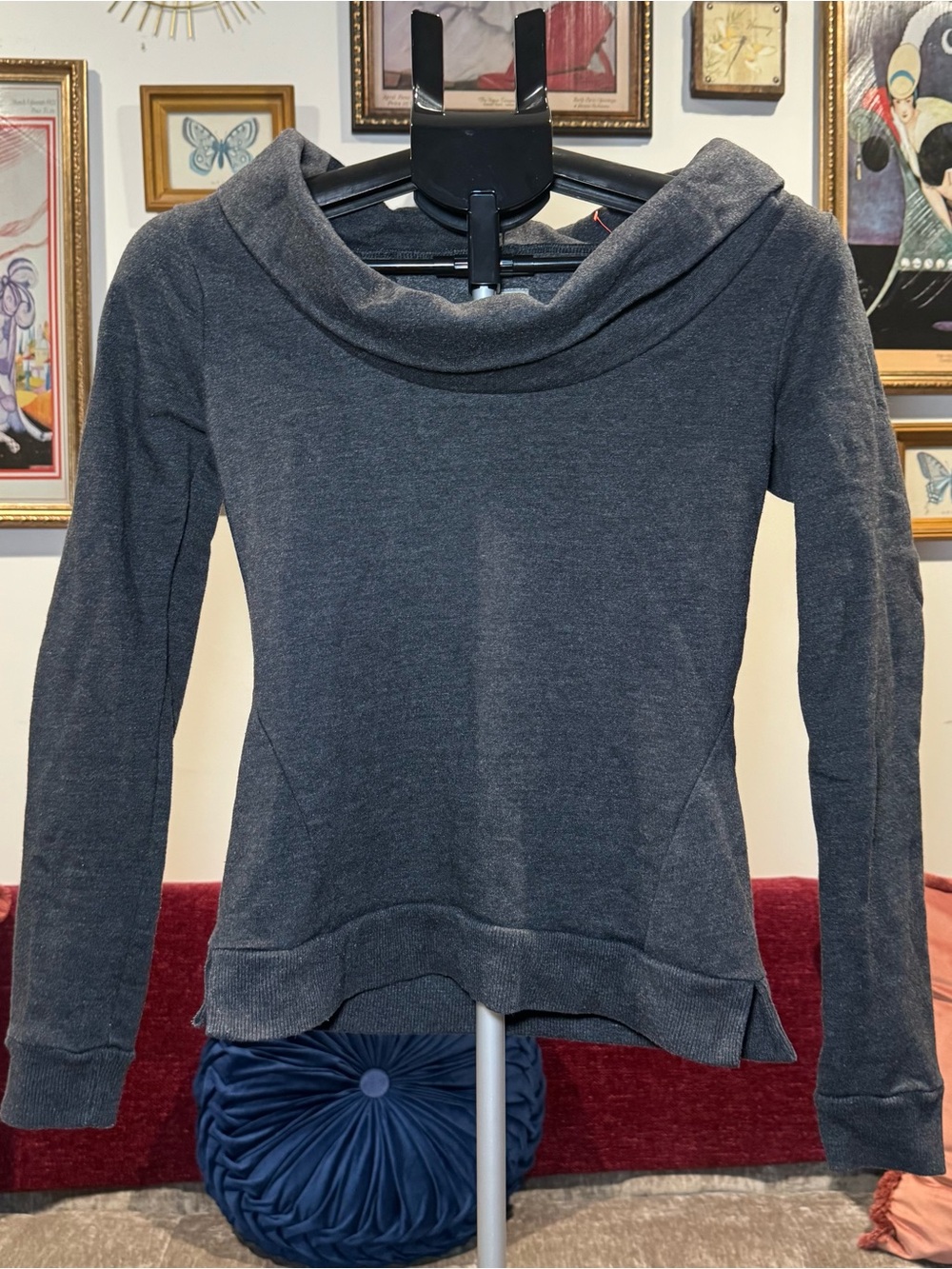 Converse Charcoal Off the Shoulder Women's Sweater